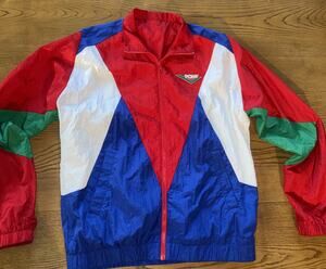 Vintage PONY Windbreaker Jacket Mens M 80s 90s Colorblock Nylon Retro Track